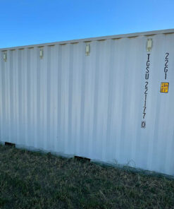 20' CONTAINER NEW (1 TRIP), STANDARD 8'6" TALL, TUNNEL BOX (DOORS ON BOTH ENDS), LIGHT GREY, 4 DOORS, LOCK BOXES EASY OPEN HANDLE