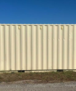 20' CONTAINER NEW (1 TRIP), STANDARD 8'6" TALL, TUNNEL BOX (DOORS ON BOTH ENDS), LIGHT IVORY, 4 DOOR, LOCK BOXES EASY OPEN HANDLE