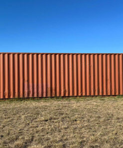 40' CONTAINER USED CARGO WORTHY, HIGH CUBE 9'6" TALL, RUSTIC REDISH COLOR, 2 DOOR, STD HANDLES